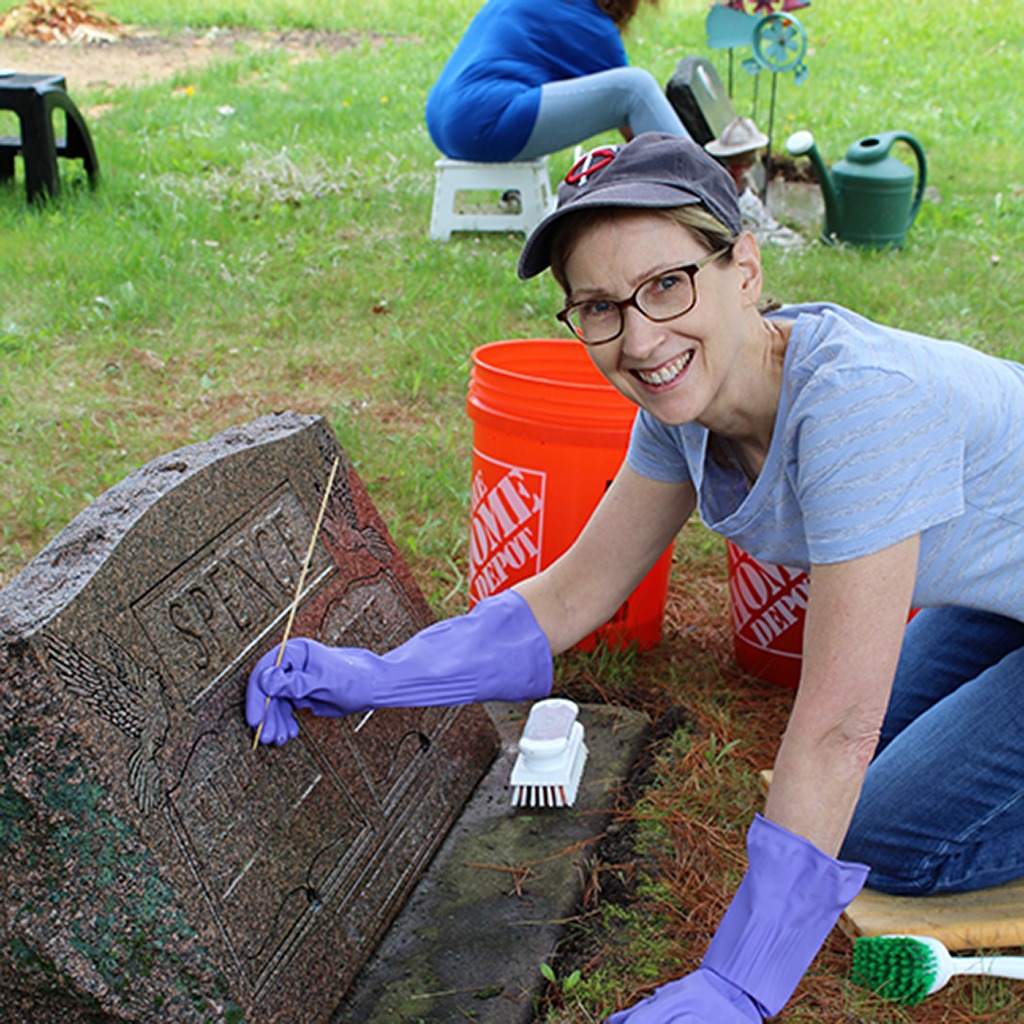 Cemetery cleanup work
